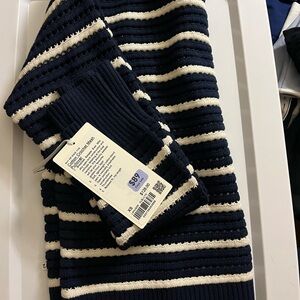 lululemon athletica Navy and Cream cotton crochet pullover